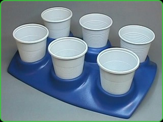 Tray for disposable cups for 6 cups